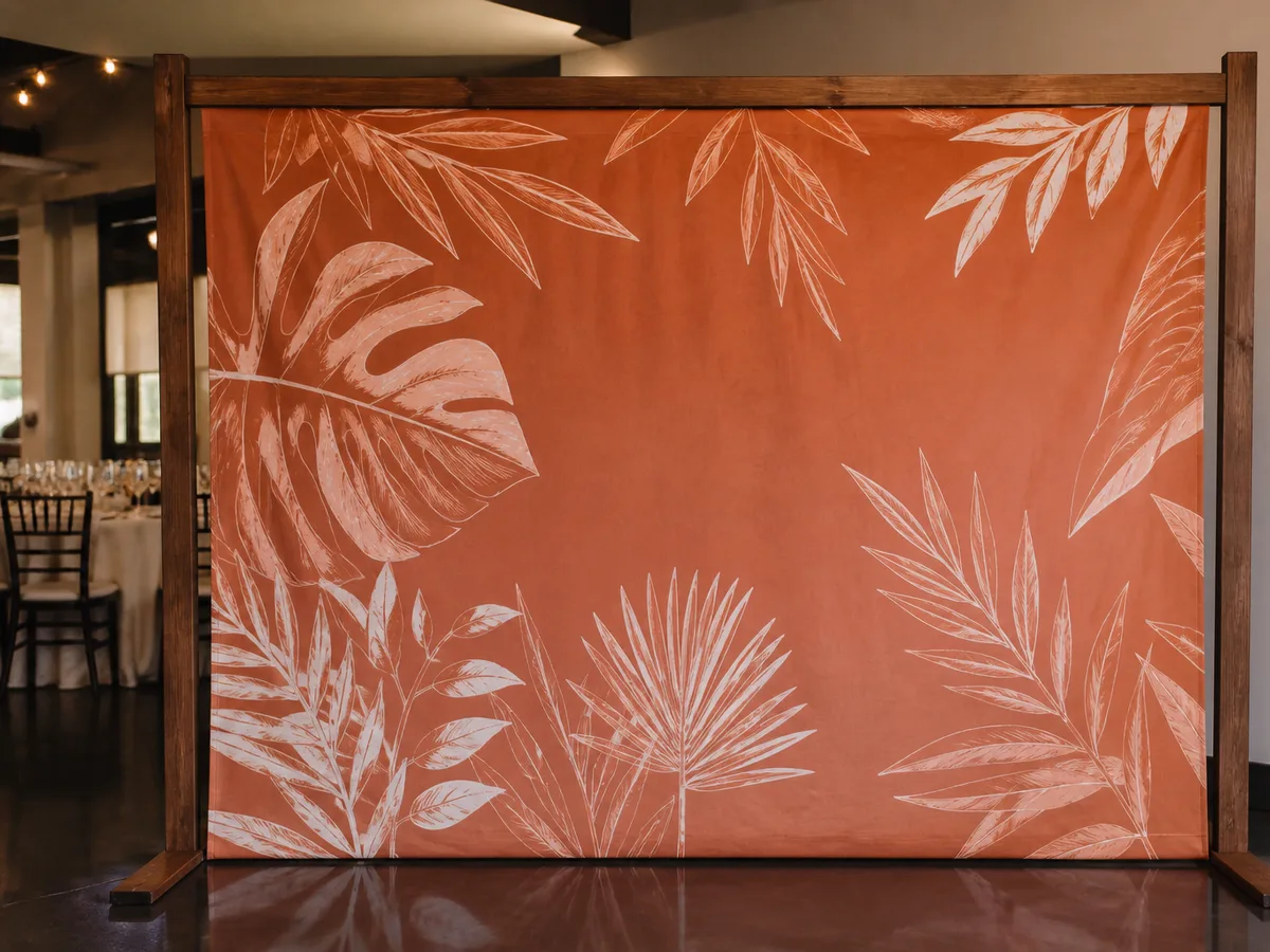 LED Lights Wooden Frame Backdrop Printing Lahore