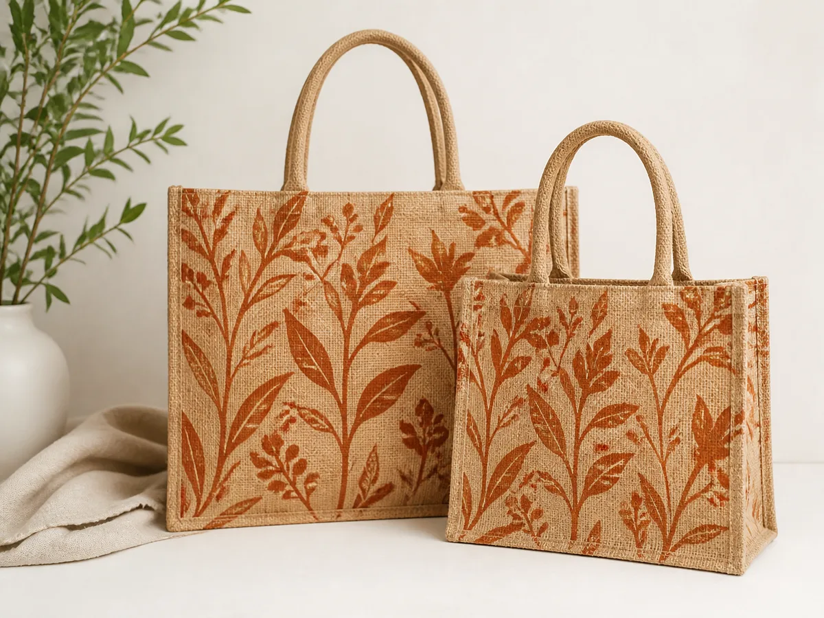 Jute Bags with Canvas Pocket Printing Lahore