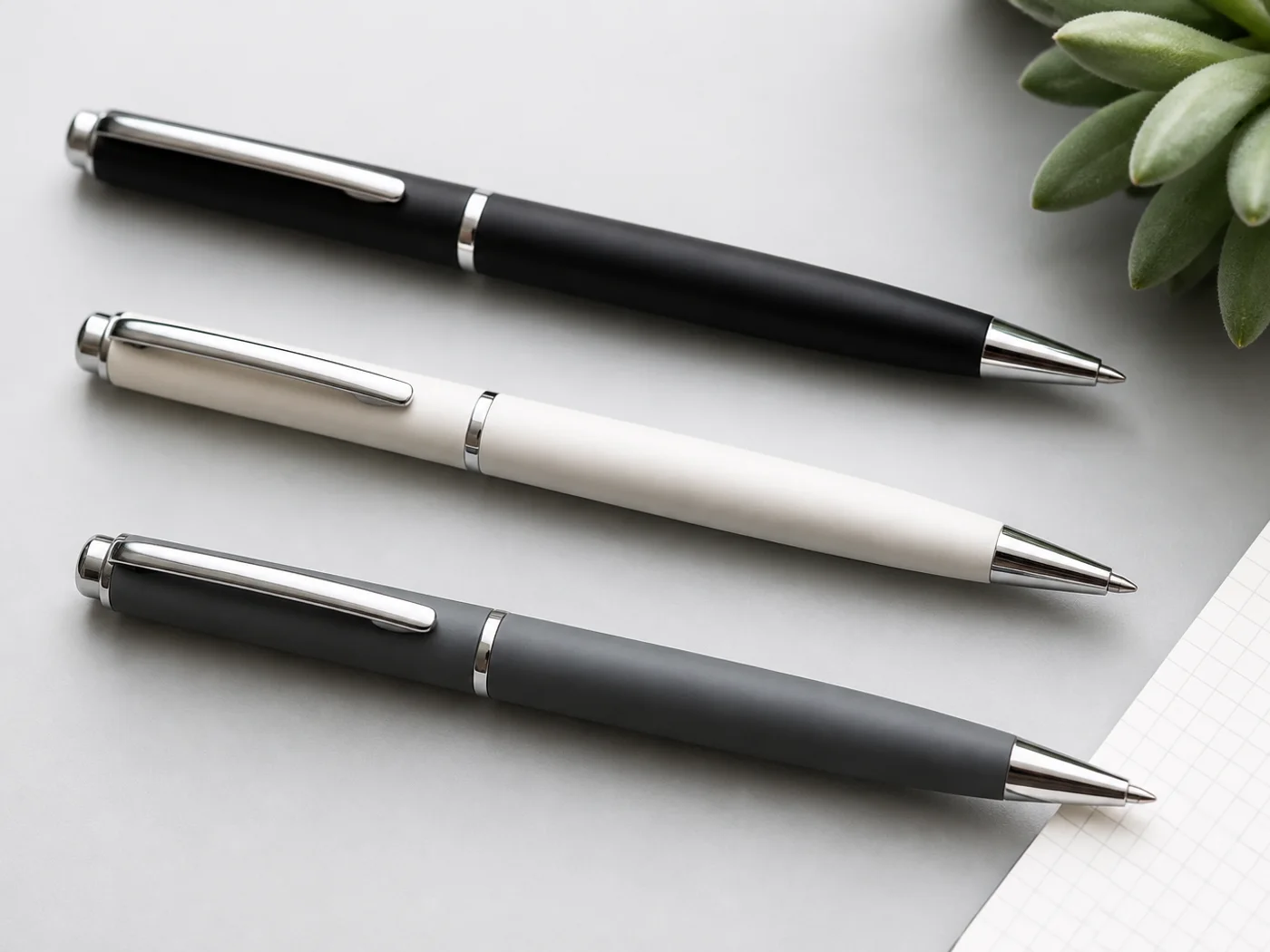matt finish with chrome pens
