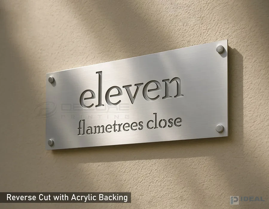 ACP Plate with Revers Cut Letters Acrylic Plate on Back Lahore