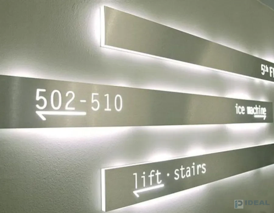Acrylic + SS revers Cut Letters with LED Signage Lahore