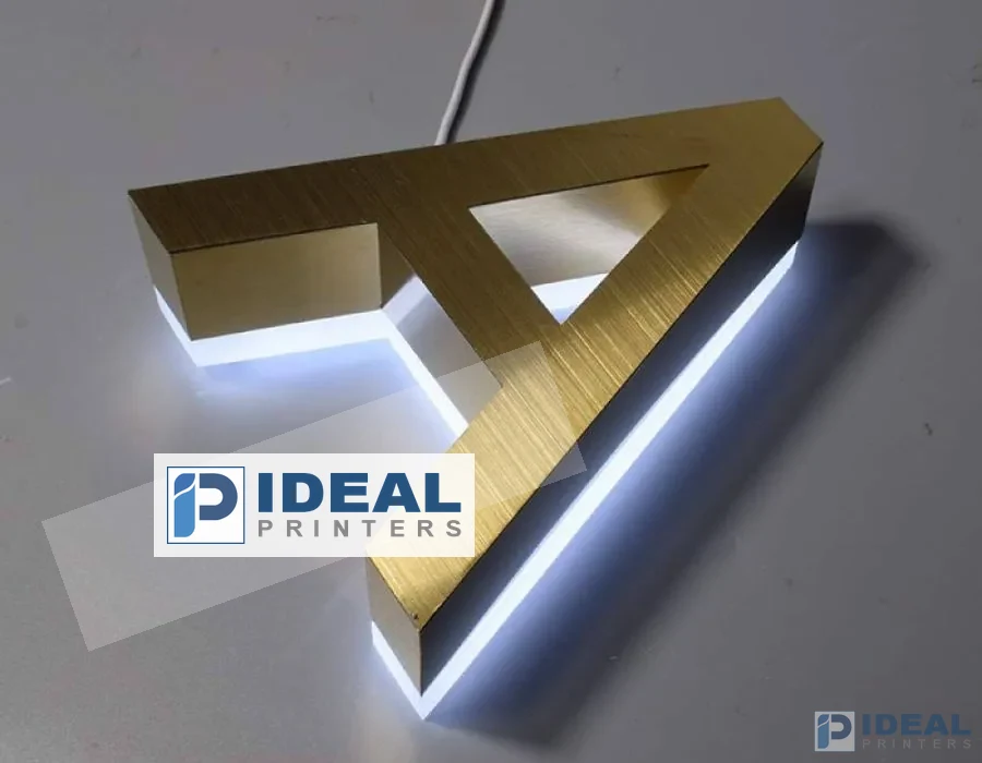 SS Gold Platted 3D Letters Backlit Signage